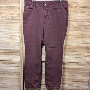 NYDJ Alina Leggings Burgundy Jeans Size 12P